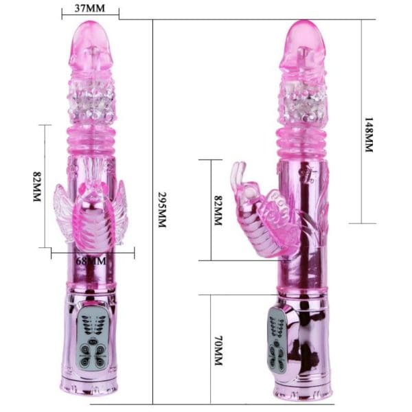 BAILE - RECHARGEABLE VIBRATOR WITH ROTATION AND THROBBING BUTTERF STIMULATOR 6